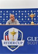 22 September 2014; European team captain Paul McGinley during the captains joint press conference. The 2014 Ryder Cup, Day 1. Gleneagles, Scotland. Picture credit: Matt Browne / SPORTSFILE