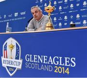 26 September 2014; European team captain Paul McGinley during the captains joint press conference. The 2014 Ryder Cup, Day 1. Gleneagles, Scotland. Picture credit: Matt Browne / SPORTSFILE