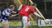 25 February 2007; Mark Brennan, Louth, in action against Billy Sheehan, Laois. Allianz National Football League, Division 1B, Round 3, Laois v Louth, O'Moore Park, Portlaoise, Co. Laois. Photo by Sportsfile *** Local Caption ***