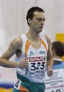 2 March 2007; Alistair Cragg, Ireland, on his way to finishing third in the Men's 3,000m, Round 1, Heat 1. European Indoor Athletics Championships, National Indoor Arena, Birmingham, England. Picture credit: Pat Murphy / SPORTSFILE