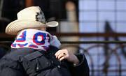 3 March 2007; A Linfield supporter watches the game. JJB Sports Irish Cup Quarter-Final, Ballymena United v Linfield, The Showgrouds, Ballymena, Co. Antrim. Picture credit: Russell Pritchard  / SPORTSFILE