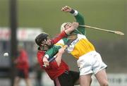 4 March 2007; Eoin Clarke, Down, in action against Cathal Horan, Offaly. Allianz National Hurling League, Division 1A Round 2, Offaly v Down, St Brendan's Park, Birr, Co. Offaly. Picture credit: David Maher / SPORTSFILE