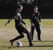 6 March 2007; Ireland's Geordan Murphy, left, and Eoin Reddan in action during squad training. Ireland Rugby Training, Lansdowne Road, Dublin. Picture credit: Brendan Moran / SPORTSFILE