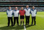 7 September 2014; Referee Fergal Horgan, with his umpires David Heelan, Paul Ryan, Alan Horgan, and John Hadnett. Electric Ireland GAA Hurling All Ireland Minor Championship Final, Kilkenny v Limerick. Croke Park, Dublin. Picture credit: Ray McManus / SPORTSFILE