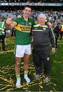 21 September 2014; Kerry's Aidan O'Mahony celebrates with kit man Vincent Linnane after the game. GAA Football All Ireland Senior Championship Final, Kerry v Donegal. Croke Park, Dublin. Picture credit: Brendan Moran / SPORTSFILE