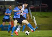 26 September 2014; Richie Towell, Dundalk, in action against Ayman Ben Mohamad, UCD. SSE Airtricity League Premier Division, UCD v Dundalk, Belfield Bowl, UCD, Belfield, Dublin. Picture credit: Pat Murphy / SPORTSFILE