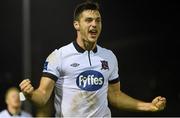 26 September 2014; Patrick Hoban, Dundalk, celebrates after scoring his side's second goal. SSE Airtricity League Premier Division, UCD v Dundalk, Belfield Bowl, UCD, Belfield, Dublin. Picture credit: Pat Murphy / SPORTSFILE