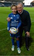 26 September 2014; Mascot Damian Gibbon ahead of the Guinness PRO12 Round 4 clash between Leinster and Cardiff Blues at the RDS, Ballsbridge, Dublin. Picture credit: Stephen McCarthy / SPORTSFILE