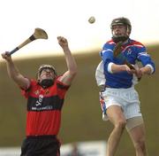 6 March 2004; Hugh Maloney of Waterford IT in action against Eoin Conway of University College Cork during the Fitzgibbon Cup Final between Waterford IT and University College Cork at Athlone IT in Athlone, Westmeath. Photo by Damien Eagers/Sportsfile