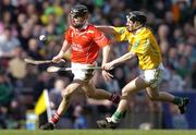 17 March 2004; Ben O'Connor, Newtownshandrum, in action against Michael McClements, Dunloy. AIB All-Ireland Club Hurling Final, Newtownshandrum v Dunloy, Croke Park, Dublin, Photo by Brendan Moran/Sportsfile