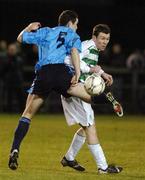 9 March 2007; Ger Rowe, Shamrock Rovers, in action against Alan McNally, UCD. eircom League Premier Division, University College Dublin v Shamrock Rovers, Belfield Park, Dublin. Picture credit: Brendan Moran / SPORTSFILE