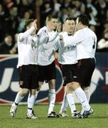 8 March 2007; Dundalk players celebrate after scoring against Finn Harps. eircom League, First Division, Dundalk v Finn Harps, Oriel Park, Dundalk, Co. Louth. Photo by Sportsfile