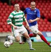 24 February 2007; Sean Armstrong, Donegal Celtic, in action against Paul McAreavey, Linfield. Irish League, Linfield v Donegal Celtic, Windsor Park, Belfast, Co Antrim. Picture Credit: Oliver McVeigh / SPORTSFILE