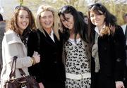 14 March 2007; Race fans, from left to right, Jackie O'Mahony, Lixnaw, Co. Kerry, Frances Nicholas, Limerick, Eimear and Geraldine O'Mahony, Lixnan, Co. Kerry, enjoying the day's racing. Cheltenham Racing Festival, Prestbury Park, Cheltenham, England. Photo by Sportsfile