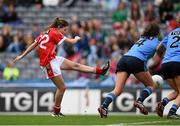 28 September 2014; Cork's Eimear Scally scores her side's second goal to equalise the game. TG4 All-Ireland Ladies Football Senior Championship Final, Cork v Dublin. Croke Park, Dublin. Picture credit: Brendan Moran / SPORTSFILE