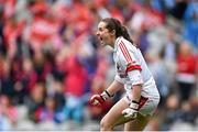 28 September 2014; Cork's Martina O'Brien reacts after her side scored an equalising point late in the game. TG4 All-Ireland Ladies Football Senior Championship Final, Cork v Dublin. Croke Park, Dublin. Picture credit: Ramsey Cardy / SPORTSFILE