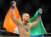 27 September 2014; Conor McGregor, after his feather weight bout victory over Dustin Poirier. UFC 178, Dustin Poirier v Conor McGregor, MGM Grand Garden Arena, Las Vegas, Nevada, USA. Picture credit: Stephen R. Sylvanie / SPORTSFILE