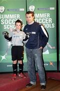 12 March 2007; Young goalkeeper Jordan O'Connor with Republic of Ireland goalkeeper Shay Given at The National Irish Bank and the FAI Kick Off the Summer with Largest Ever Number of Soccer Schools. Republic of Ireland goalkeeper Shay Given was on hand today to launch the 2007 National Irish Bank FAI Summer Soccer Schools which will see over 20,000 children from all over Ireland Participating at 223 venues nationwide. AUL Complex, Clonshaugh, Dublin. Picture credit: Declan Masterson / SPORTSFILE