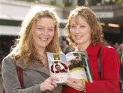 16 March 2007; Claire Hall, from Castlebar, Co. Mayo, and Louise Moloney, from Cashel, Co. Tipperary, enjoy the day's racing. Cheltenham Racing Festival, Prestbury Park, Cheltenham, England. Photo by Sportsfile *** Local Caption ***