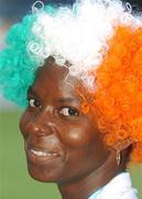 17 March 2007; Marua Morruan, from Trenchtown, Jamaica, shows her support on St. Patrick's Day. ICC Cricket World Cup, Group D, Ireland v Pakistan, Sabina Park, Kingston, Jamaica. Picture credit: Pat Murphy / SPORTSFILE