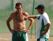 19 March 2007; Ireland captain Trent Johnston in conversation with team coach Adrian Birrell, right, during team training at Kensington Cricket Club, Kingston, Jamaica. Picture credit: Pat Murphy / SPORTSFILE