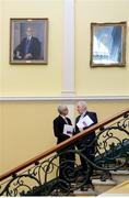 1 October 2014; John Treacy, Chief Executive of the Irish Sports Council, and Michael Ring T.D., Minister of State for Tourism and Sport, right, in attendance at the launch of 2013 Irish Sports Monitor Report. Dun’s Library, Royal College of Physicians, No. 6 Kildare Street. Dublin. Picture credit: Pat Murphy / SPORTSFILE