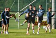 10 October 2014; Republic of Ireland players, including Daryl Murphy, in action during squad training ahead of their UEFA EURO 2016 Championship Qualifer, Group D, game against Gibraltar on Saturday. Republic of Ireland Squad Training, Gannon Park, Malahide, Co. Dublin. Picture credit: David Maher / SPORTSFILE