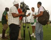 1 April 2007; Ireland coach Adrian Birrel is interviewed during team training. Everest Cricket Club, Georgetown, Guyana. Picture credit: Pat Murphy / SPORTSFILE