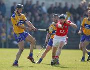 1 April 2007; Conor Plunkett, Clare, in action against John Gardiner, Cork. Allianz National Hurling League, Division 1A Round 5, Clare v Cork, Cusack Park, Ennis, Co. Clare. Picture credit: Kieran Clancy / SPORTSFILE