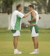 1 April 2007; Ireland coach Adrian Birrell in conversation with David Langford-Smith, right, during team training. Everest Cricket Club, Georgetown, Guyana. Picture credit: Pat Murphy / SPORTSFILE