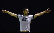 10 October 2014; Patrick Hoban, Dundalk, celebrates after scoring his side's first goal. SSE Airtricity League Premier Division, Athlone Town v Dundalk. Athlone Town Stadium, Athlone, Co. Westmeath. Picture credit: David Maher / SPORTSFILE