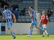 10 October 2014; Peter McGlynn, Drogheda United, celebrates after scoring his side's second goal. SSE Airtricity League Premier Division, Drogheda United v St Patrick’s Athletic. United Park, Drogheda, Co. Louth. Photo by Sportsfile