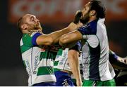 10 October 2014; George Naoupu, Connacht, involved in an off the ball altercation with Davide Giazzon, Benetton Treviso. Guinness PRO12, Round 6, Benetton Treviso v Connacht. Stadio Comunale di Monigo, Treviso, Italy. Picture credit: Roberto Bregani / SPORTSFILE