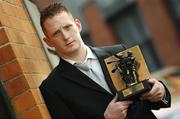 4 April 2007; Dublin hurler Ronan Fallon who was named Vodafone GAA All Stars of the Month by the President of the GAA Nickey Brennan and Martin Wells, Interim Marketing Director, Vodafone Ireland. Westbury Hotel, Dublin. Photo by Sportsfile