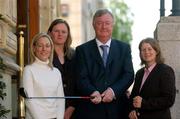 4 April 2007; Minister for Arts, Sport and Tourism Mr. John O'Donoghue T.D. with Professoional golfers, left to right, Rebecca Coakley, Martina Gillen and Claire Coughlan at the announcement of Team Ireland Golf Trust Grants for 2007. Davenport Hotel, Merrion Square, Dublin. Picture credit: David Maher / SPORTSFILE