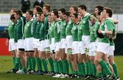 5 April 2007; The Ireland team singing the National Anthem before game. IRB U19 World Cup, Round 1, Ireland v Australia, Ravenhill Park, Belfast, Co. Antrim. Picture credit: Oliver McVeigh / SPORTSFILE