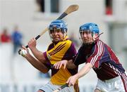 8 April 2007; Malachy Travers, Wexford, in action against Kevin Broderick, Galway. Allianz Hurling League Quarter Final, Division 1, Wexford v Galway, Nowlan Park, Kilkenny. Picture credit: David Maher / SPORTSFILE