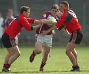 8 April 2007; Niall Coyne, Galway, in action against Eoin Henry and Colin McCrickard, Down. Allianz Football League, Division 1B, Round 7, Galway v Down, Tuam Stadium, Tuam, Co. Galway. Picture credit; Ray Ryan / SPORTSFILE