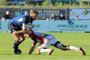 11 October 2014; Sean McCarthy, Leinster A, is tackled by Brett Beukeboom, Plymouth Albion. British & Irish Cup, Round 1, Plymouth Albion v Leinster A. Brickfields, Plymouth, England. Picture credit: David J Blanks / SPORTSFILE