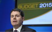 14 October 2014; Minister for Transport, Tourism and Sport Paschal Donohoe T.D, speaking at a 2015 budget press briefing for the Department of Transport, Tourism & Sport. Government Buildings, Merrion Street, Dublin. Photo by Sportsfile