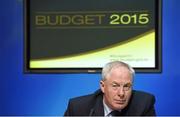 14 October 2014; Minister of State Michael Ring T.D., during a 2015 budget press briefing for the Department of Transport, Tourism & Sport. Government Buildings, Merrion Street, Dublin. Photo by Sportsfile