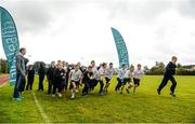 15 October 2014; Today GloHealth launched their School Mile Challenge to help children become more active and improve their fitness during school. A general view of pupils taking part in the first race of the day. GloHealth School Mile Challenge. St. Colmcilles Community School, Knocklyon, Dublin. Picture credit: Barry Cregg / SPORTSFILE