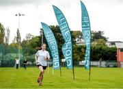 15 October 2014; Today GloHealth launched their School Mile Challenge to help children become more active and improve their fitness during school. Emily Fitzpatrick aged 12, in action during the first race of the day. GloHealth School Mile Challenge. St. Colmcilles Community School, Knocklyon, Dublin. Picture credit: Barry Cregg / SPORTSFILE