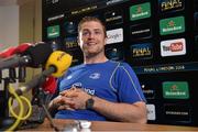 16 October 2014; Leinster captain Jamie Heaslip during a press conference ahead of their European Rugby Champions Cup 2014/15, Pool 2, Round 1, against Wasps on Saturday. Leinster Rugby Press Conference, UCD, Belfield, Dublin. Picture credit: Matt Browne / SPORTSFILE