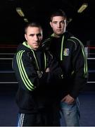 17 October 2014; David Oliver Joyce, left, and Joe Ward pictured at a press conference where their signing to AIBA Pro Boxing was announced. National Stadium, Dublin. Picture credit: Ramsey Cardy / SPORTSFILE