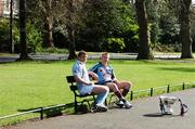 10 April 2007; Team captains Paul Neville, left, Garryowen RFC, and Colin Atkinson, Belfast Harelquins RFC with the AIB Senior Cup at a photocall ahead of this weekend's AIB Cup finals. They will take place in Dubarry Park, Buccaneers RFC, Athlone, on Saturday next 14th April, AIB Junior Cup Final: Coleraine v Seapoint, KO: 2pm, AIB Cup Final: Belfast Harlequins v Garryowen, KO: 4pm. St. Stephens Green, Dublin. Picture credit: Brendan Moran / SPORTSFILE