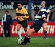 19 November 1999; Mark McHugh of Leinster kicks a penalty during the Heineken European Cup Pool 1 match between Leinster and Leicester Tigers at Donnybrook Stadium in Dublin. Photo by Brendan Moran/Sportsfile