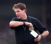 21 November 1999; Referee Michael Monahan during the Interprovincial Railway Cup Hurling Championship Final match between Connacht and Munster at Semple Stadium in Thurles, Tipperary. Photo by Brendan Moran/Sportsfile