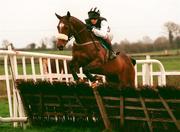 28 November 1999; Moscow Flyer, with Barry Geraghty up, jumps the last to win The Pembroke Electrical Royal Bond Novice Hurdle at Fairyhouse Racecourse in Ratoath, Meath. Photo by Damien Eagers/Sportsfile