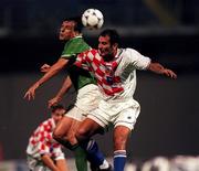 4 September 1999; Tony Casacarino of Republic of Ireland in action against Igor Stimac of Croatia during the UEFA European Championships Qualifier match between Croatia and Republic of Ireland at the Maksimir Stadium in Zagreb, Croatia. Photo by Brendan Moran/Sportsfile